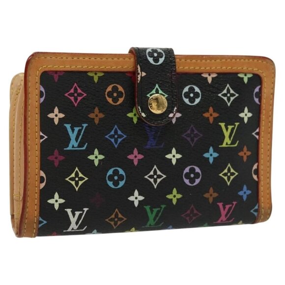 LOUIS VUITTON Multicolor Portefeuille Viennois Wallet Black M92988 Auth 134906 - Picture 1 of 16